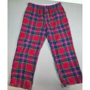 Old Navy Men Pajama Pants Large Red Green Blue Tartan Plaid Flannel Lounge Sleep